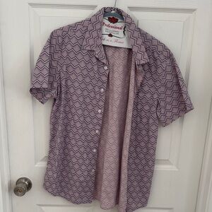 H&M Men's Casual Shirt - Purple Zigzag
